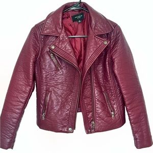 Ann Taylor XS Petite Cranberry Motocross Jacket